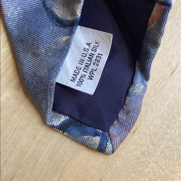 Bugatti Silk Tie! With Pink And Blue Floral Design - Picture 5 of 5